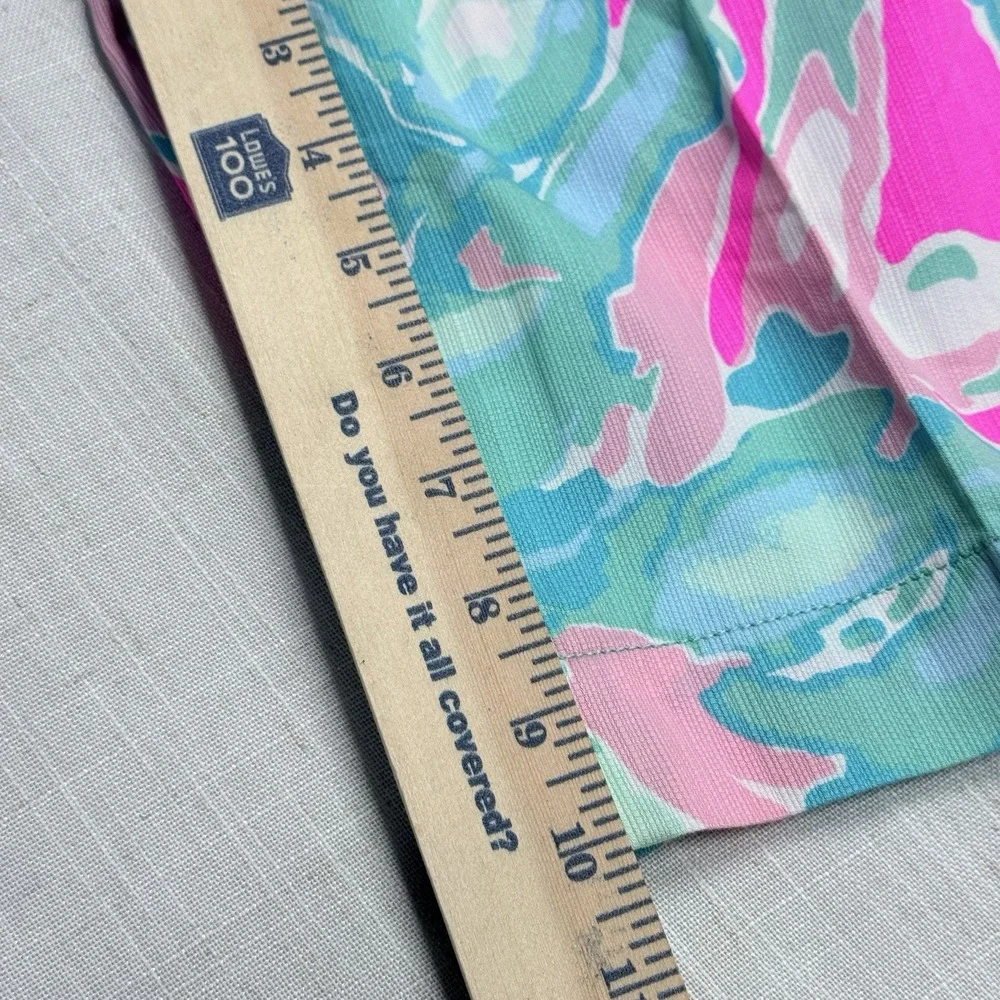 Lilly Pulitzer The Chipper‎ Short Women Size 00 Pink Teal Bermuda Shorts 19987